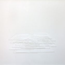 Franz Riedl, <br>Raumverdichtung I, <br>Papierrelief, Karton geschnitten, <br>52 x 72 cm, 2021