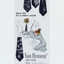 Deborah Sengl, <br>Madvertising (Krawatten), <br>Mischtechnik auf Papier, <br>60 x 42 cm, 2019