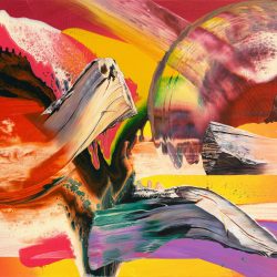 Franziska Maderthaner, <br>Disco, <br>Öl und Acryl auf Leinen, <br>140 x 180 cm, 2020