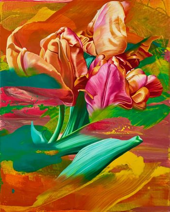Franziska Maderthaner, Tulipmania 18, Öl und Acryl auf Leinen, 100 x 80 cm, 2022