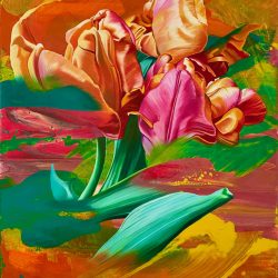 Franziska Maderthaner, Tulipmania 18, Öl und Acryl auf Leinen, 100 x 80 cm, 2022