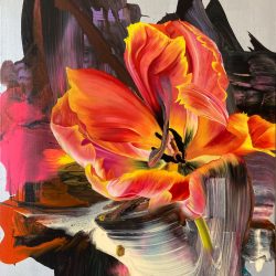 Franziska Maderthaner, <br>Tulipmania 20, <br>Öl und Acryl auf Leinen, <br>100 x 80 cm, 2022