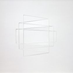 Franz Riedl, Spiegelung/Reflexion, Papierrelief, Karton geschnitten, 51 x 71 cm, 2022