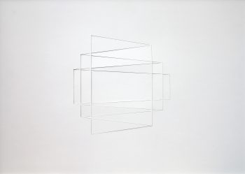 Franz Riedl, Spiegelung/Reflexion, Papierrelief, Karton geschnitten, 51 x 71 cm, 2022